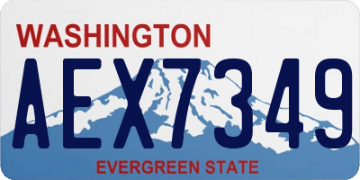 WA license plate AEX7349