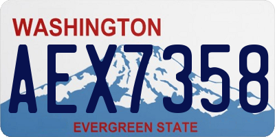 WA license plate AEX7358