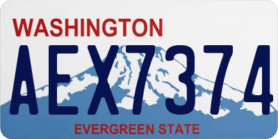 WA license plate AEX7374