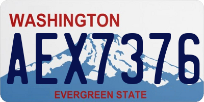 WA license plate AEX7376
