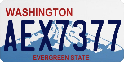 WA license plate AEX7377