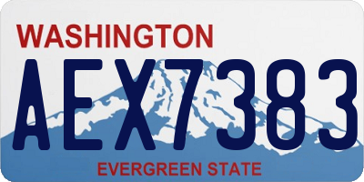 WA license plate AEX7383