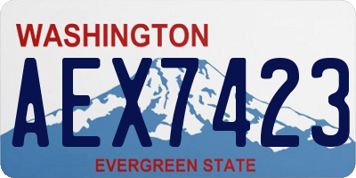 WA license plate AEX7423