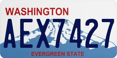 WA license plate AEX7427