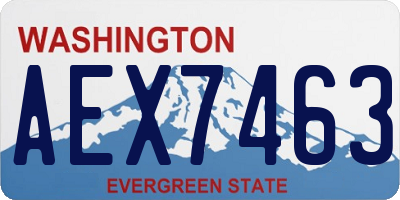 WA license plate AEX7463