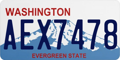 WA license plate AEX7478