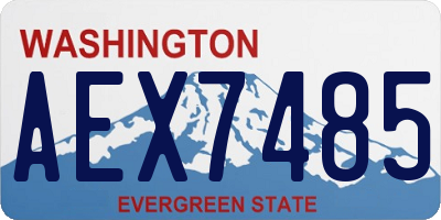 WA license plate AEX7485