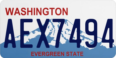 WA license plate AEX7494