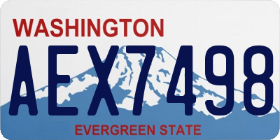 WA license plate AEX7498
