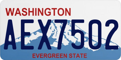 WA license plate AEX7502