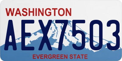 WA license plate AEX7503