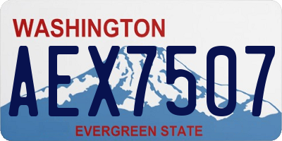 WA license plate AEX7507