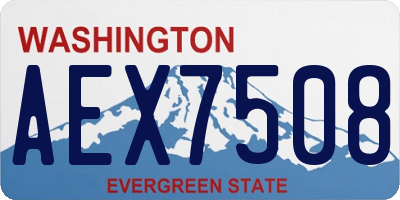 WA license plate AEX7508