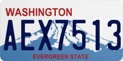 WA license plate AEX7513