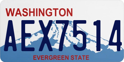 WA license plate AEX7514