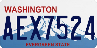 WA license plate AEX7524