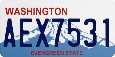 WA license plate AEX7531