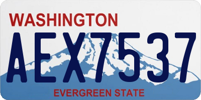 WA license plate AEX7537