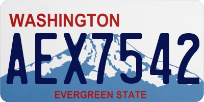 WA license plate AEX7542