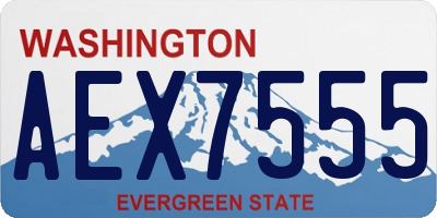 WA license plate AEX7555