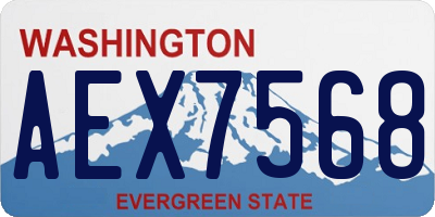 WA license plate AEX7568