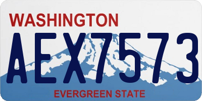 WA license plate AEX7573