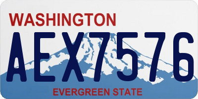 WA license plate AEX7576