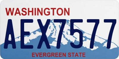 WA license plate AEX7577