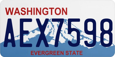 WA license plate AEX7598