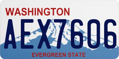 WA license plate AEX7606