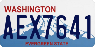 WA license plate AEX7641