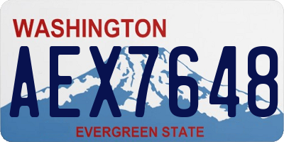 WA license plate AEX7648