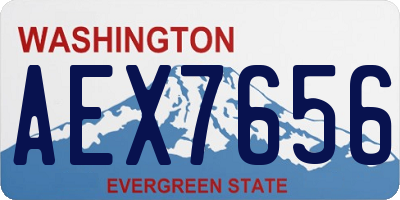 WA license plate AEX7656
