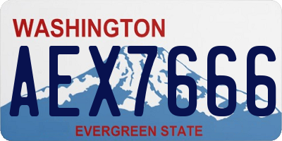 WA license plate AEX7666