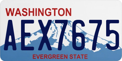 WA license plate AEX7675