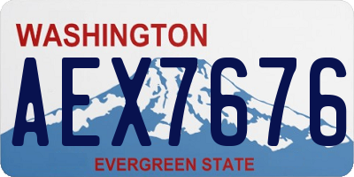 WA license plate AEX7676
