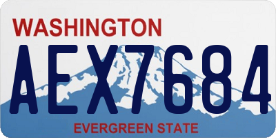 WA license plate AEX7684