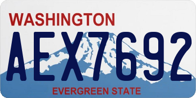 WA license plate AEX7692
