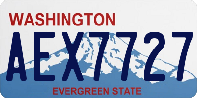 WA license plate AEX7727