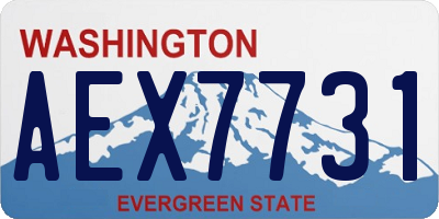 WA license plate AEX7731