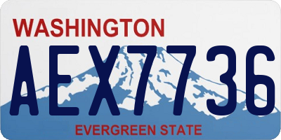 WA license plate AEX7736