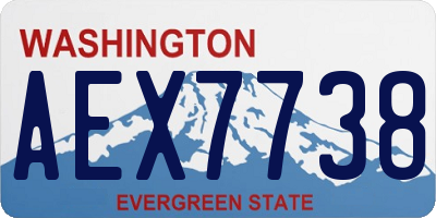 WA license plate AEX7738