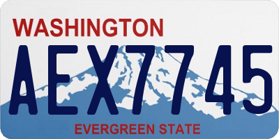 WA license plate AEX7745