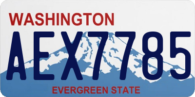 WA license plate AEX7785