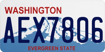 WA license plate AEX7806