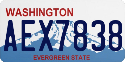 WA license plate AEX7838