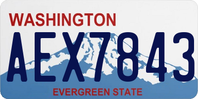 WA license plate AEX7843