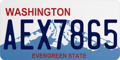 WA license plate AEX7865