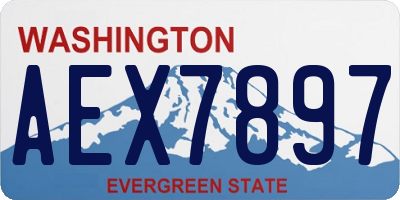 WA license plate AEX7897