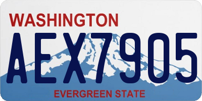WA license plate AEX7905